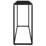 Console Table Black 120x35x75 cm Tempered Glass - Side View