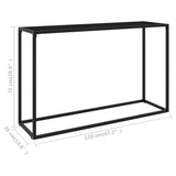 Console Table Black 120x35x75 cm Tempered Glass - Rear View