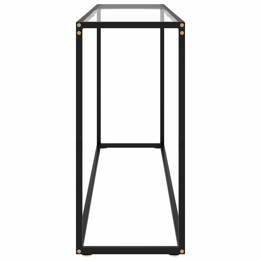 Console Table Transparent 140x35x75 cm Tempered Glass