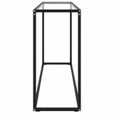 Console Table Transparent 140x35x75 cm Tempered Glass - Side View