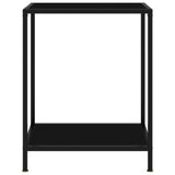 Console Table Black 60x35x75 cm Tempered Glass - Front View