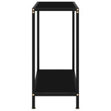 Console Table Black 60x35x75 cm Tempered Glass - Side View
