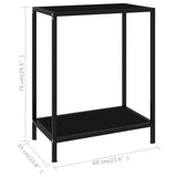Console Table Black 60x35x75 cm Tempered Glass - Rear View