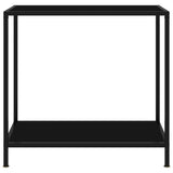 Console Table Black 80x35x75 cm Tempered Glass - Front View
