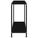 Console Table Black 80x35x75 cm Tempered Glass - Side View