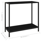 Console Table Black 80x35x75 cm Tempered Glass - Rear View