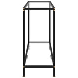 Console Table Transparent 100x35x75 cm Tempered Glass - Side View