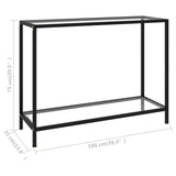 Console Table Transparent 100x35x75 cm Tempered Glass - Rear View