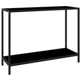 Console Table Black 100x35x75 cm Tempered Glass