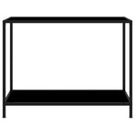Console Table Black 100x35x75 cm Tempered Glass