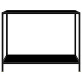 Console Table Black 100x35x75 cm Tempered Glass - Front View