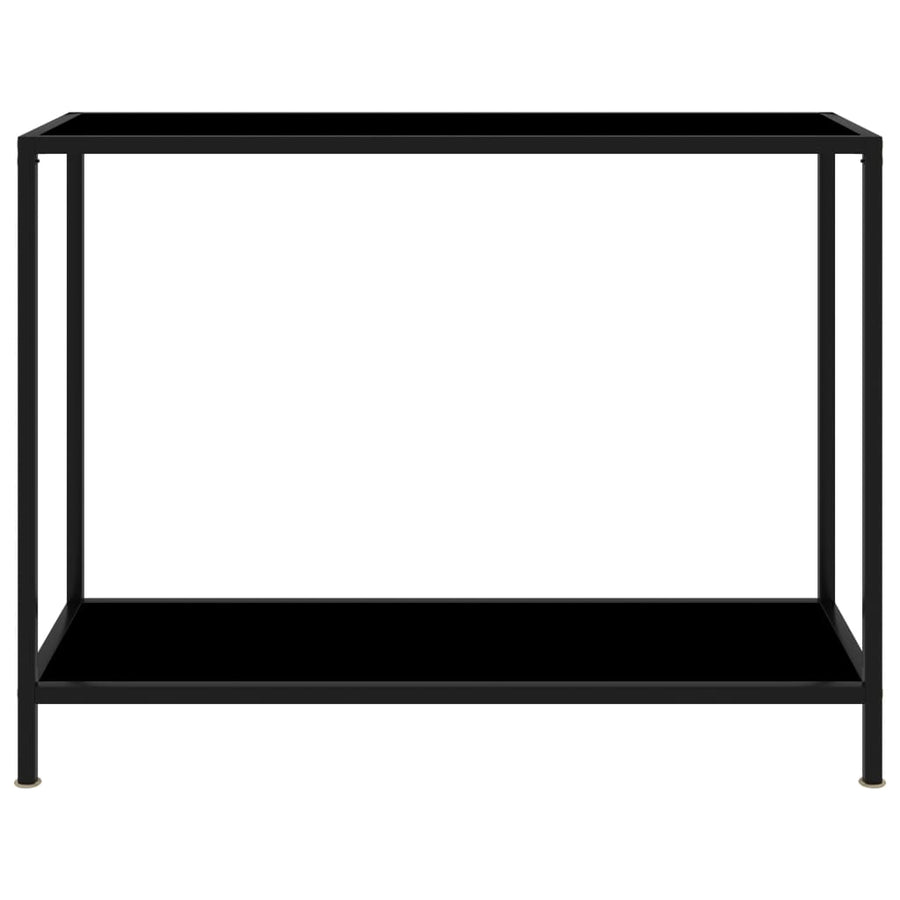 Console Table Black 100x35x75 cm Tempered Glass