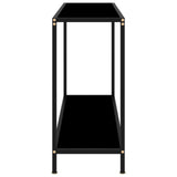 Console Table Black 100x35x75 cm Tempered Glass - Side View