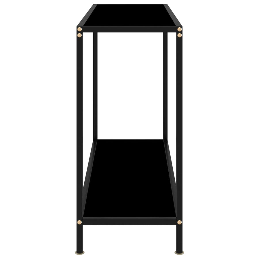Console Table Black 100x35x75 cm Tempered Glass