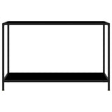 Console Table Black 120x35x75 cm Tempered Glass - Front View