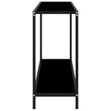 Console Table Black 120x35x75 cm Tempered Glass - Side View