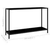 Console Table Black 120x35x75 cm Tempered Glass - Rear View