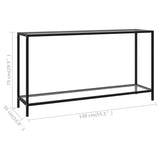 Console Table Transparent 140x35x75 cm Tempered Glass - Rear View