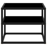 Console Table Black 50x40x40 cm Tempered Glass