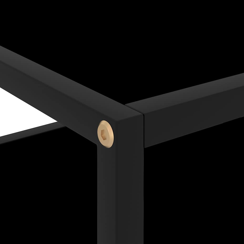Console Table Black 50x40x40 cm Tempered Glass