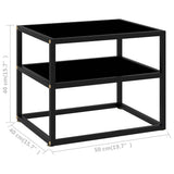 Console Table Black 50x40x40 cm Tempered Glass