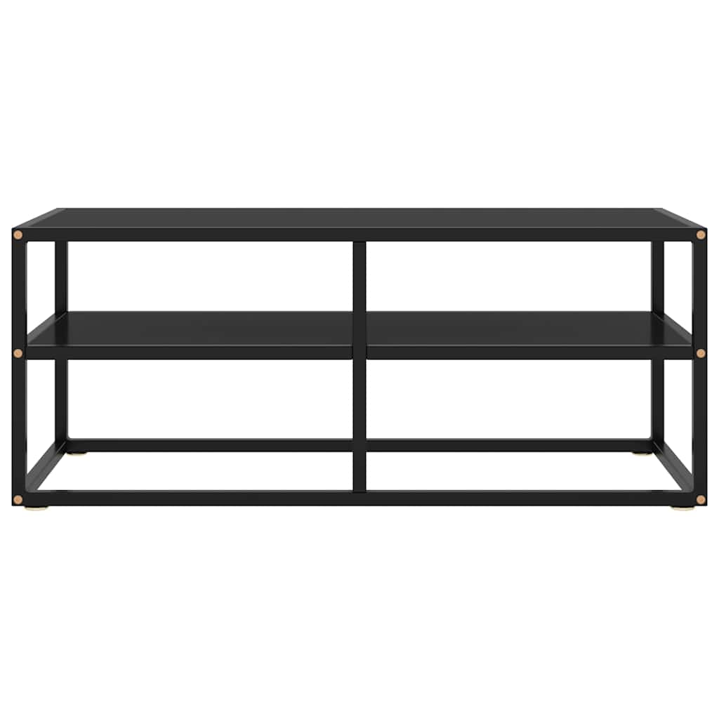 TV Cabinet Black with Black Glass 100x40x40 cm