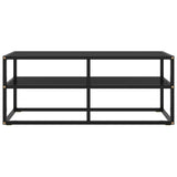 TV Cabinet Black with Black Glass 100x40x40 cm