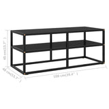 TV Cabinet Black with Black Glass 100x40x40 cm - Rear View