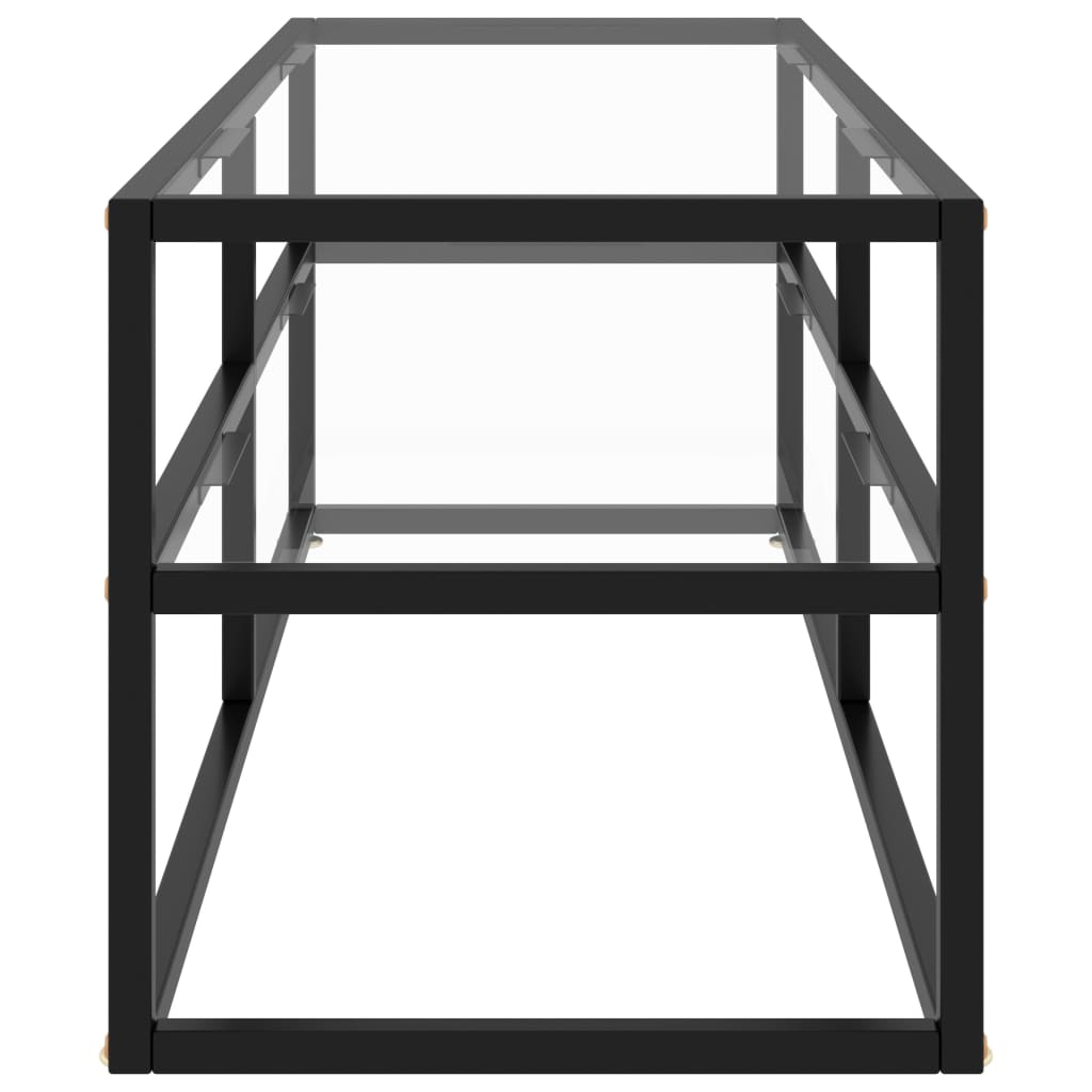 TV Cabinet Black with Tempered Glass 120x40x40 cm