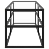 TV Cabinet Black with Tempered Glass 120x40x40 cm - Side View