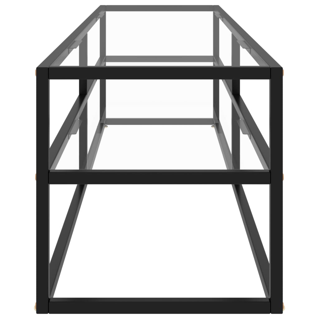 TV Cabinet Black with Tempered Glass 160x40x40 cm