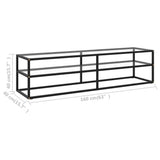 TV Cabinet Black with Tempered Glass 160x40x40 cm - Rear View