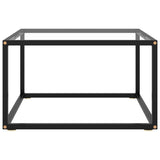 Coffee Table Black with Tempered Glass 60x60x35 cm - Front View