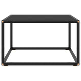Coffee Table Black with Black Glass 60x60x35 cm