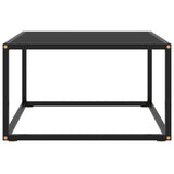 Coffee Table Black with Black Glass 60x60x35 cm - Front View