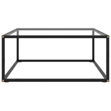 Coffee Table Black with Tempered Glass 80x80x35 cm - Front View