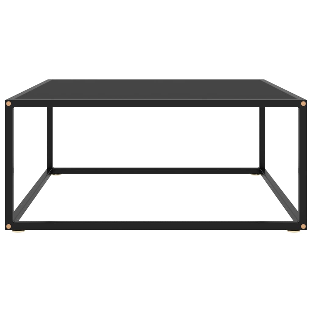 Coffee Table Black with Black Glass 80x80x35 cm