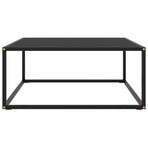 Coffee Table Black with Black Glass 80x80x35 cm