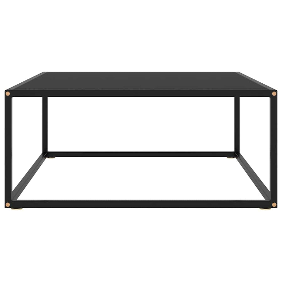 Coffee Table Black with Black Glass 80x80x35 cm