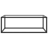 Coffee Table Black with Tempered Glass 100x50x35 cm