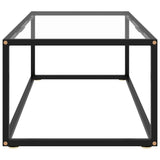 Coffee Table Black with Tempered Glass 100x50x35 cm - Side View