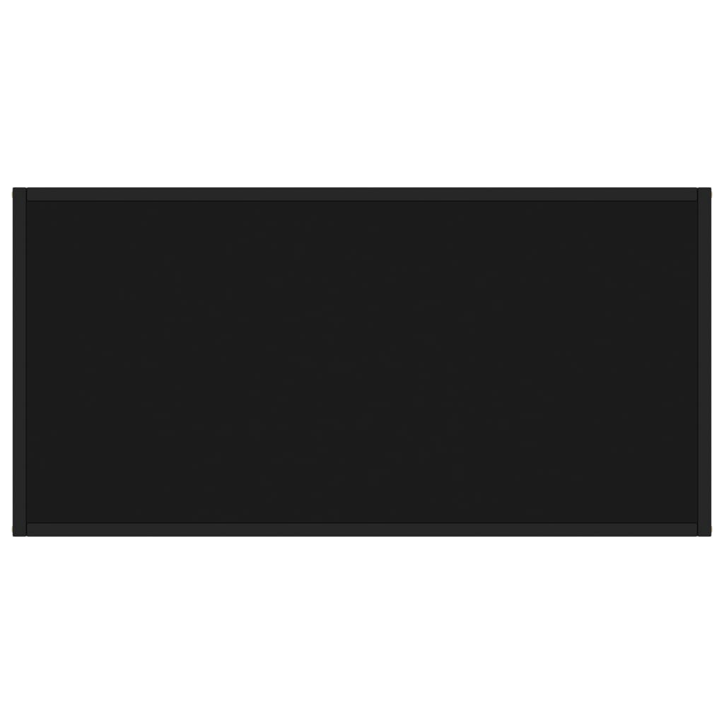 Coffee Table Black with Black Glass 100x50x35 cm