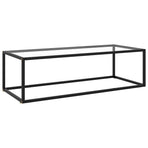 Coffee Table Black with Tempered Glass 120x60x35 cm