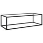 Coffee Table Black with Tempered Glass 120x60x35 cm