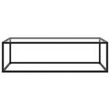 Coffee Table Black with Tempered Glass 120x60x35 cm - Front View