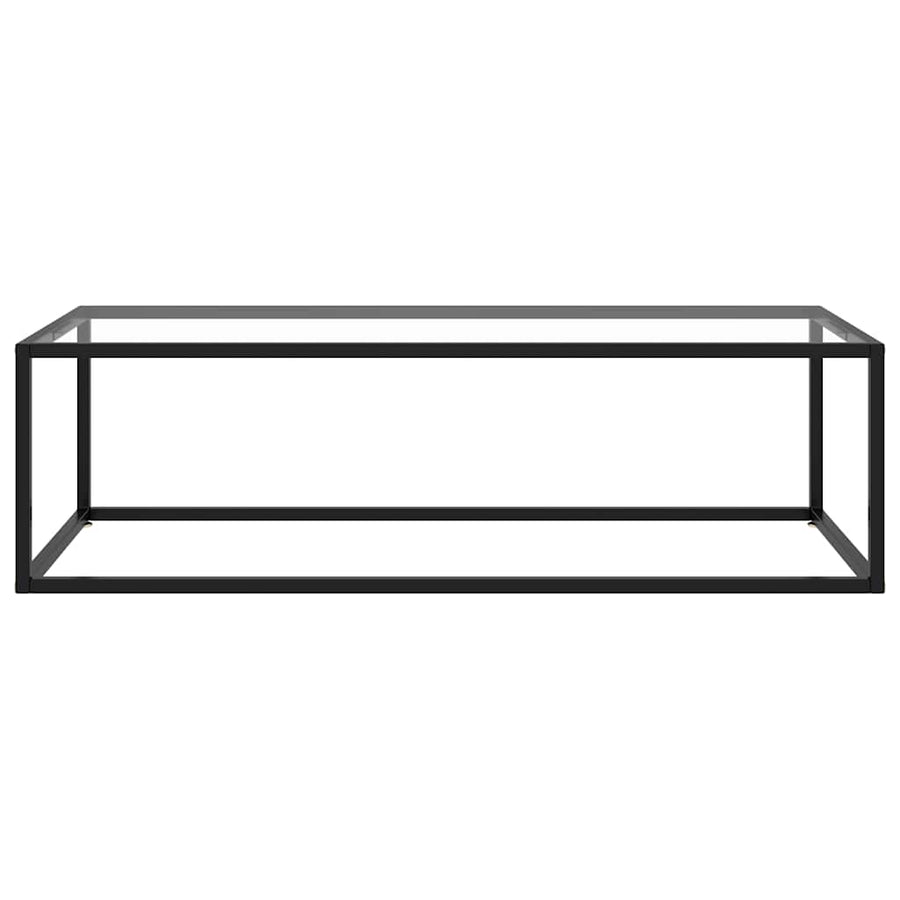 Coffee Table Black with Tempered Glass 120x60x35 cm