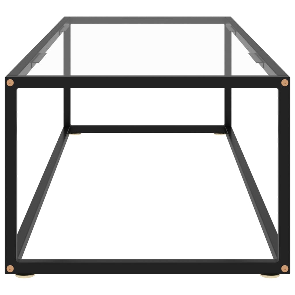 Coffee Table Black with Tempered Glass 120x60x35 cm