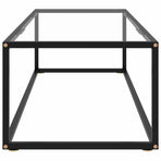 Coffee Table Black with Tempered Glass 120x60x35 cm