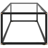 Coffee Table Black with Tempered Glass 120x60x35 cm - Side View
