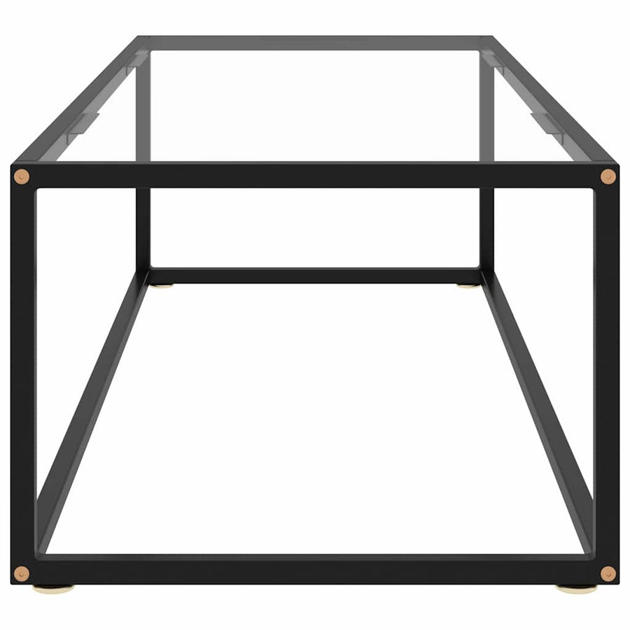 Coffee Table Black with Tempered Glass 120x60x35 cm